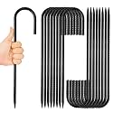 Anothera 16 Pack J Hooks Metal Stakes, 12 Inch Heavy Duty Rebar Stakes