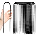 Anothera 16 Pack U Hooks Metal Stakes, 12 Inch Heavy Duty Rebar Stakes
