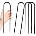 Anothera 4 Pack U Hooks Metal Stakes, 12 Inch Heavy Duty Rebar Stakes