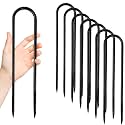 Anothera 8 Pack U Hooks Metal Stakes, 12 Inch Heavy Duty Rebar Stakes
