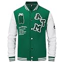 ANOTWENER Men39s Varsity Jacket Vintage Baseball Button