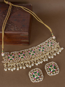 ANOUK Brass Gold-plated Green Jewel Set Pack