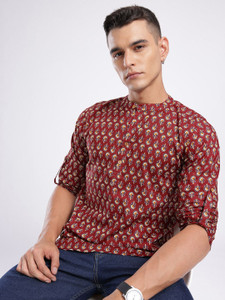 Anouk Rustic Men Printed Straight Kurta