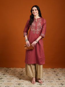 ANOUK Women Embroidered Straight Kurta