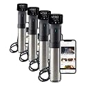 Anova Culinary Sous Vide Precision Cooker Pro, 1200 Watts, Black and Silver (Pack of 4)
