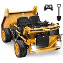 ANPABO 24V Ride On Dump Truck w/Electric Dump Bed, Remote, Yellow