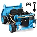 ANPABO 24V Ride On Dump Truck w/Electric Dump Bed, Parent Remote, Blue