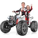 ANPABO 24V XXXL Kids ATV 4 Wheeler Ages 5-14, 4WD & 800W, 200 Lbs, White