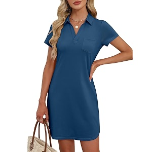 ANRABESS Womens T-Shirt Mini Dress Summer Polo