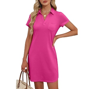ANRABESS Womens T-Shirt Mini Dress Summer Polo