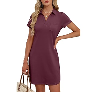 ANRABESS Womens T-Shirt Mini Dress Summer Polo