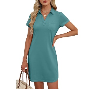ANRABESS Womens T-Shirt Mini Dress Summer Polo