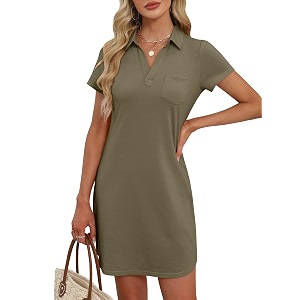 ANRABESS Womens T-Shirt Mini Dress Summer Polo