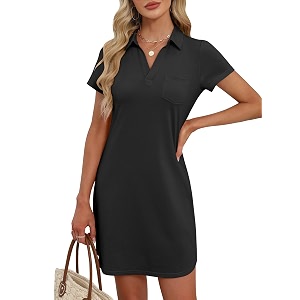 ANRABESS Womens T-Shirt Mini Dress Summer Polo