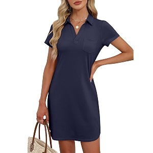 ANRABESS Womens T-Shirt Mini Dress Summer Polo