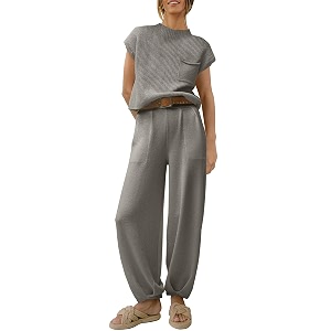 anrabess women39s two piece outfits sweater sets knit pullover tops and high waisted pants tracksuit lounge sets