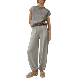 anrabess women39s two piece outfits sweater sets knit pullover tops and high waisted pants tracksuit lounge sets