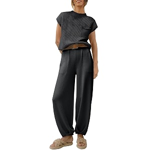 anrabess women39s two piece outfits sweater sets knit pullover tops and high waisted pants tracksuit lounge sets