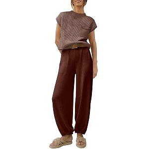 anrabess women39s two piece outfits sweater sets knit pullover tops and high waisted pants tracksuit lounge sets