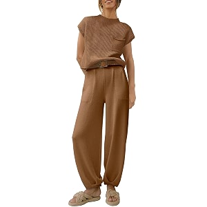 anrabess women39s two piece outfits sweater sets knit pullover tops and high waisted pants tracksuit lounge sets