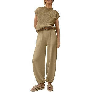 anrabess women39s two piece outfits sweater sets knit pullover tops and high waisted pants tracksuit lounge sets