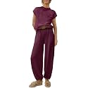 ANRABESS Women's Two Piece Outfits Sweater Sets Knit Pullover Tops and High Waisted Pants Tracksuit Lounge Sets