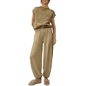 ANRABESS Women's Two Piece Outfits Sweater Sets Knit Pullover Tops and High Waisted Pants Tracksuit Lounge Sets