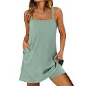 ANRABESS Women Athletic Dress Summer Tennis Workout Romper Built in Shorts