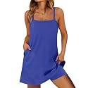 ANRABESS Women Athletic Dress Summer Tennis Workout Romper Built in Shorts