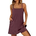 ANRABESS Women Athletic Dress Summer Tennis Workout Romper Built in Shorts