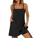 ANRABESS Women Athletic Dress Summer Tennis Workout Romper Built in Shorts
