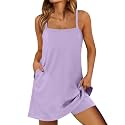 ANRABESS Women Athletic Dress Summer Tennis Workout Romper Built in Shorts
