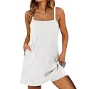 ANRABESS Women Athletic Dress Summer Tennis Workout Romper Built in Shorts