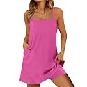 ANRABESS Women Athletic Dress Summer Tennis Workout Romper Built in Shorts