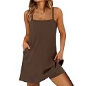 ANRABESS Women Athletic Dress Summer Tennis Workout Romper Built in Shorts