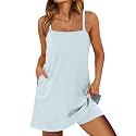 ANRABESS Women Athletic Dress Summer Tennis Workout Romper Built in Shorts