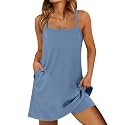 ANRABESS Women Athletic Dress Summer Tennis Workout Romper Built in Shorts