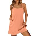 ANRABESS Women Athletic Dress Summer Tennis Workout Romper Built in Shorts