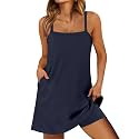 ANRABESS Women Athletic Dress Summer Tennis Workout Romper Built in Shorts