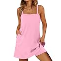 ANRABESS Women Athletic Dress Summer Tennis Workout Romper Built in Shorts