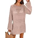 ANRABESS Women Swimsuit Cover Up Beach Crochet Bathing Suit Mini Dress