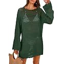 ANRABESS Women Swimsuit Cover Up Beach Crochet Bathing Suit Mini Dress