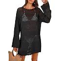 ANRABESS Women Swimsuit Cover Up Beach Crochet Bathing Suit Mini Dress