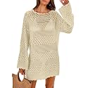 ANRABESS Women Swimsuit Cover Up Beach Crochet Bathing Suit Mini Dress