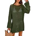 ANRABESS Women Swimsuit Cover Up Beach Crochet Bathing Suit Mini Dress