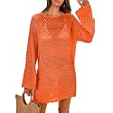 ANRABESS Women Swimsuit Cover Up Beach Crochet Bathing Suit Mini Dress
