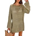 ANRABESS Women Swimsuit Cover Up Beach Crochet Bathing Suit Mini Dress