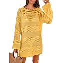 ANRABESS Women Swimsuit Cover Up Beach Crochet Bathing Suit Mini Dress