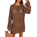 ANRABESS Women Swimsuit Cover Up Beach Crochet Bathing Suit Mini Dress
