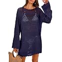 ANRABESS Women Swimsuit Cover Up Beach Crochet Bathing Suit Mini Dress